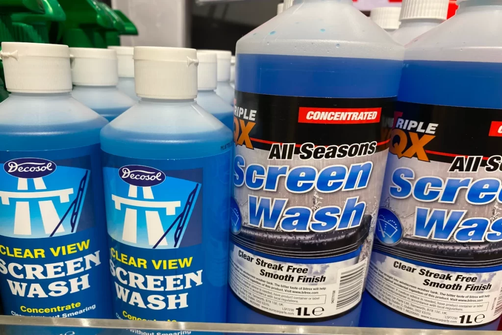 car-screen-wash-blue-bottle