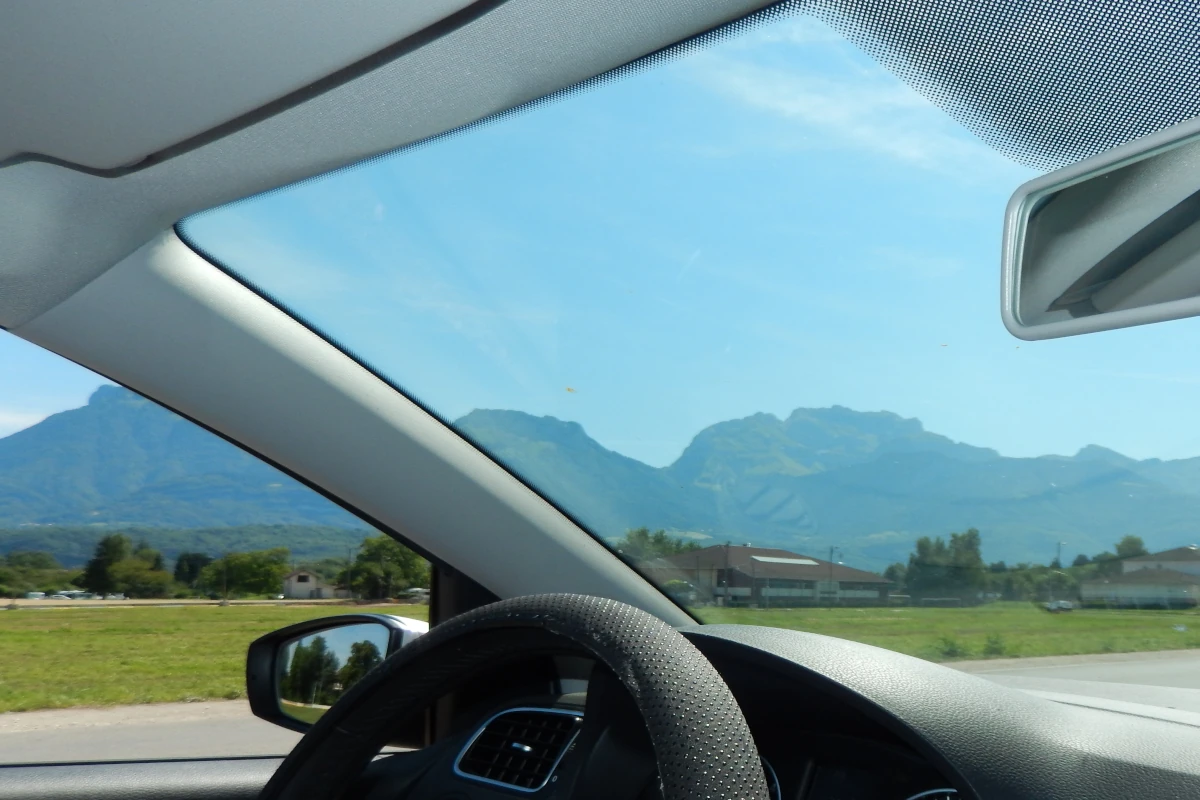 Car with A-pillar trim clips.