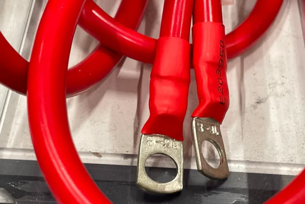 Red positive cable for car battery connection