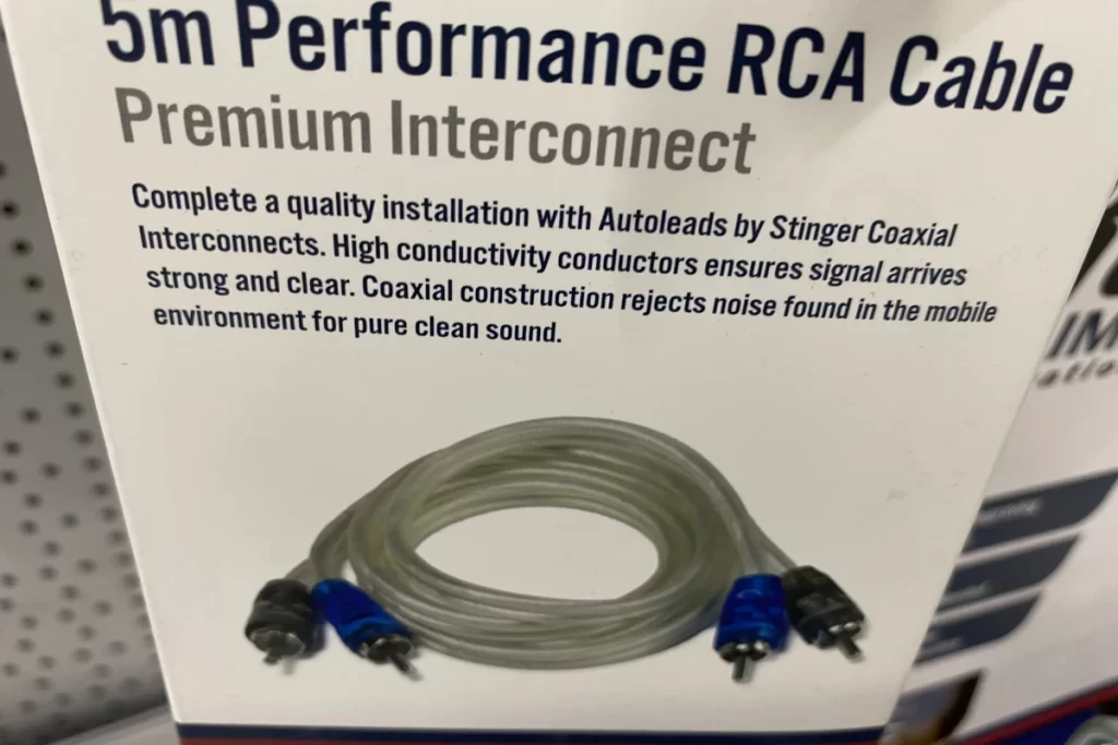 5m performance auto RCA cable