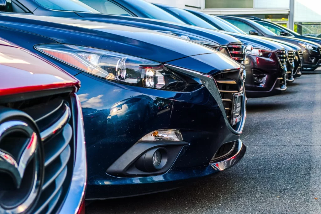 Bunch of cars parallel parked