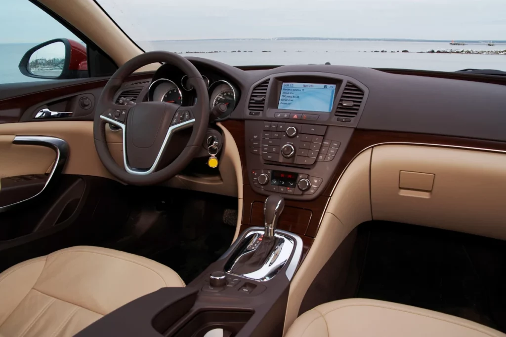 car interior with electronic system