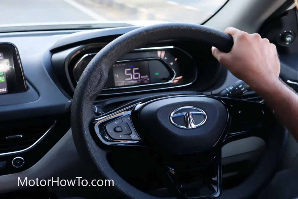 Tata Nexon SUV with steering wheel and dashboard