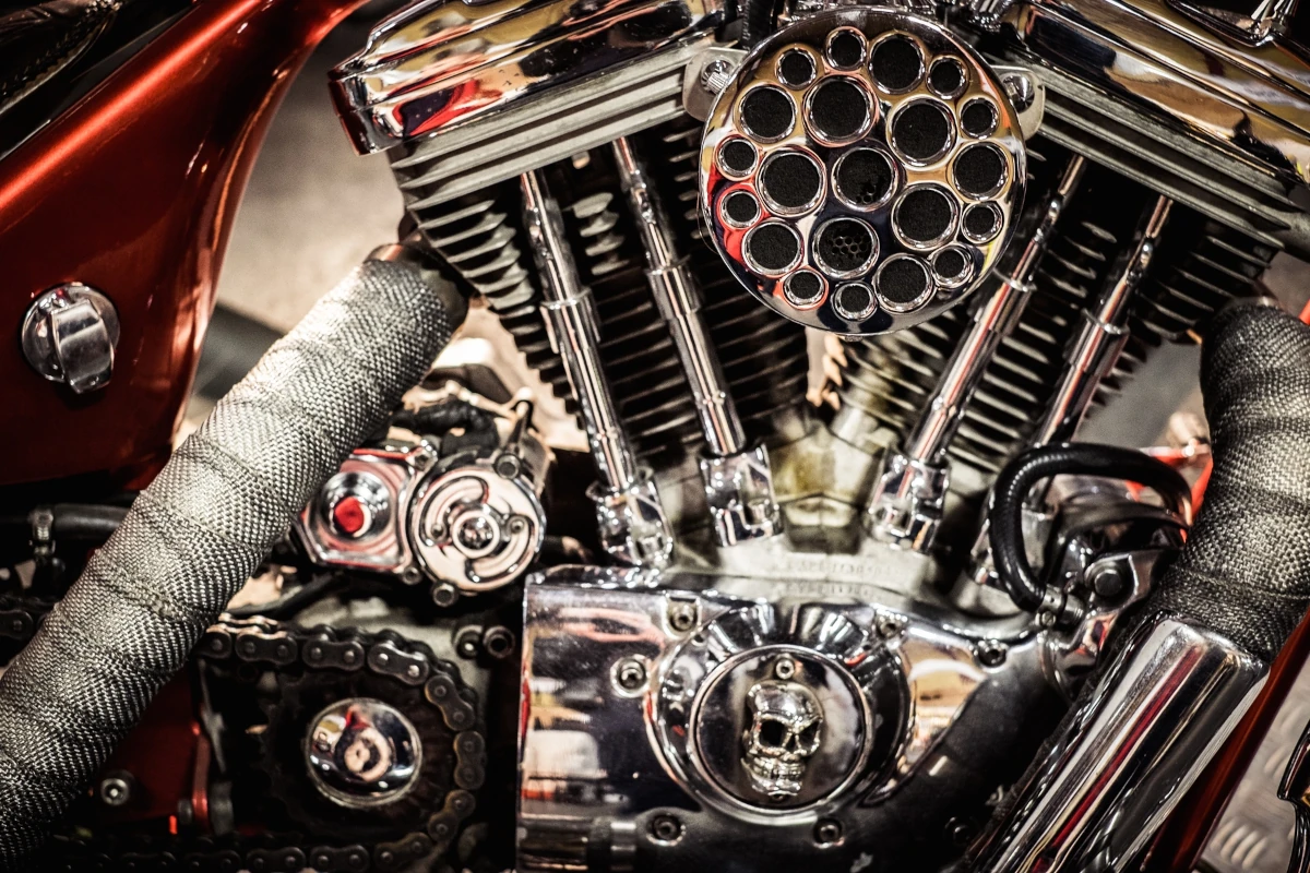 Motorcycle engine with steel coating