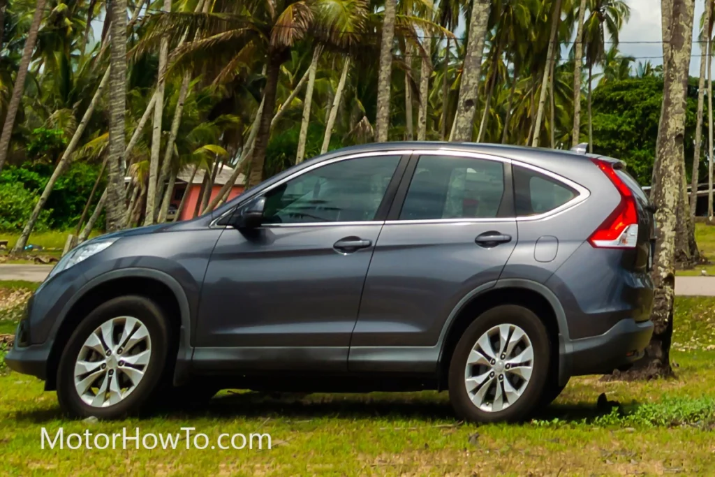 Grey Honda CRV SUV parked