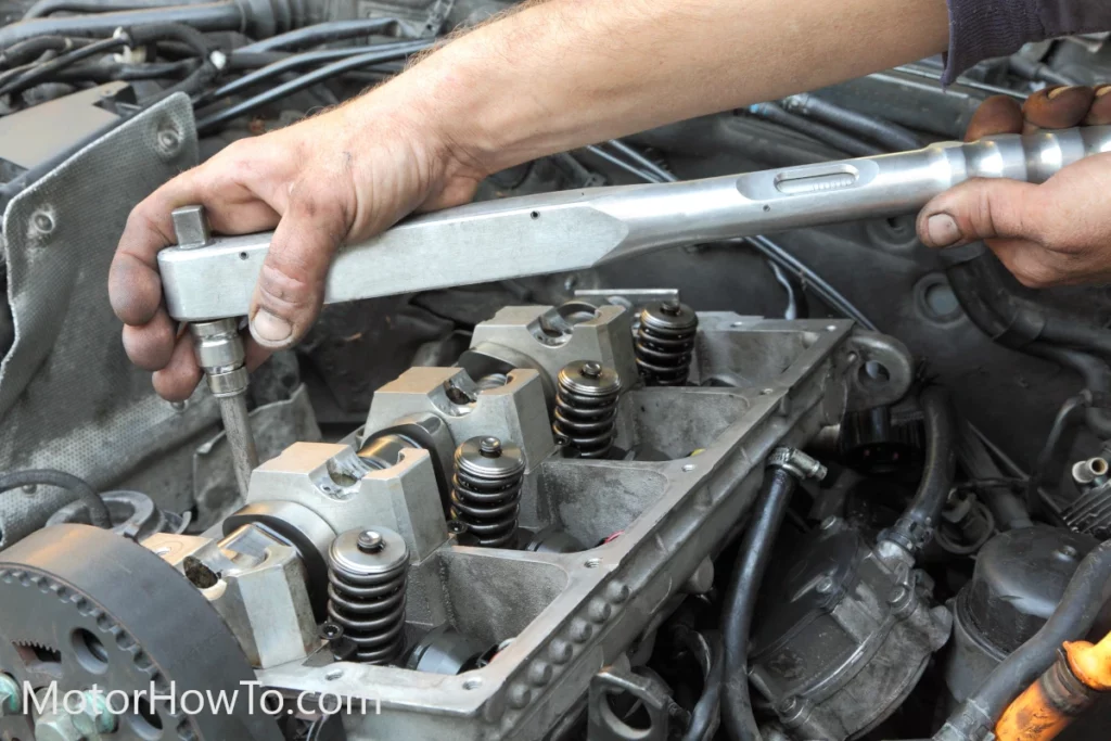 Diesel engine being repaired