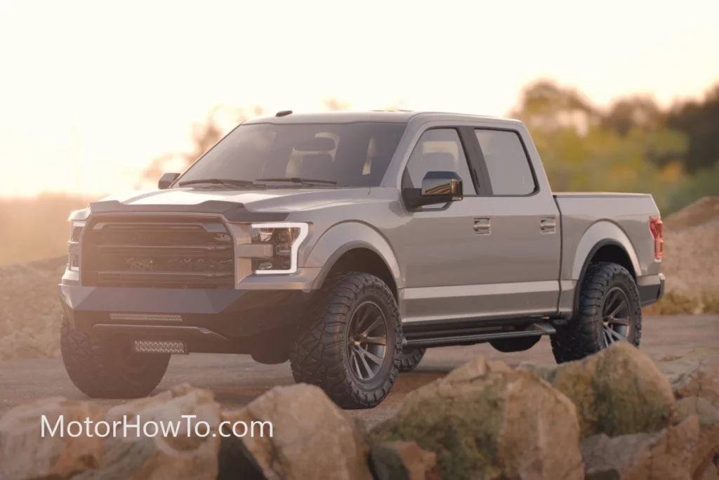 Pickup Truck parked off-road front-view