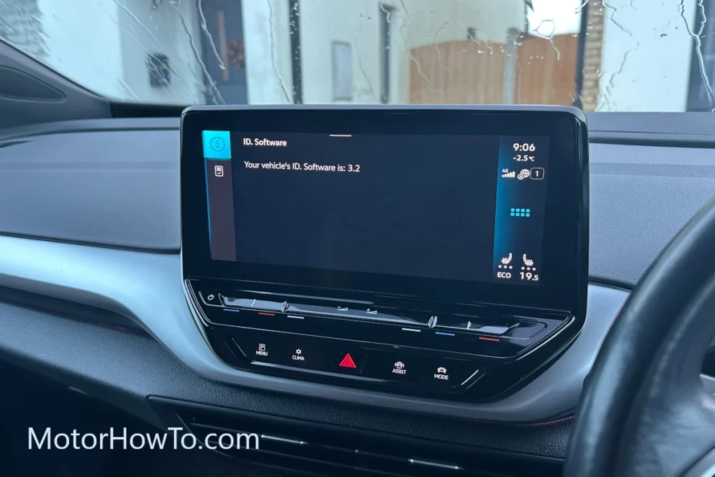 VW ID.4 Vehicle's Software Version 3.2 Displayed Infotainment System
