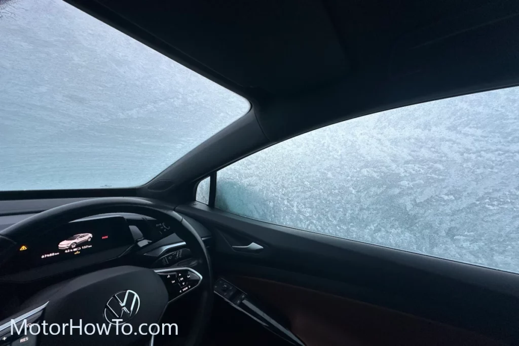 VW ID.4 Inside Cabin Frost Freezing Conditions Driver Side